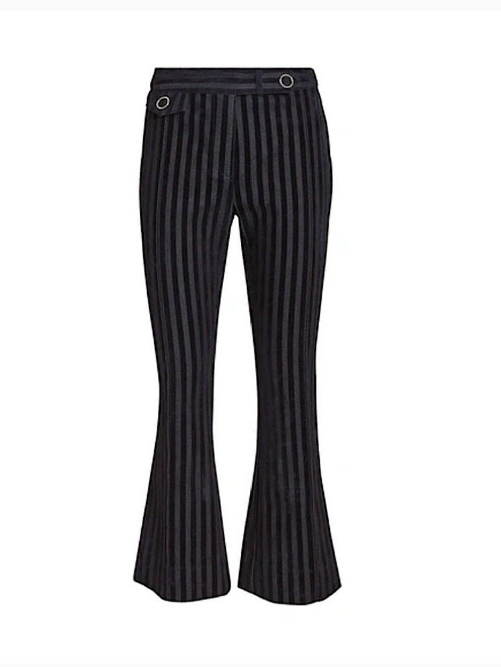 Derek Lam 10 Crosby Dark Indigo Vertical Stripe Flared Pants Size 4
